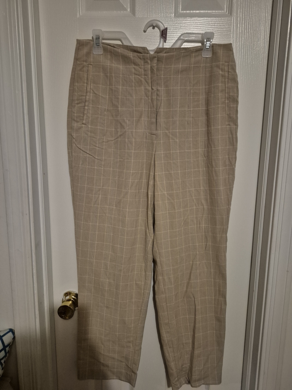 Nine West Beige Windowpane Trousers